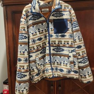 Stoic Fleece Jacket with Tribal Pattern